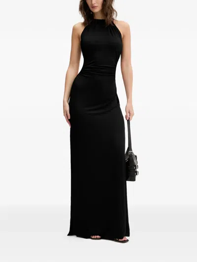 Karl Lagerfeld Jeans Halterneck Maxi Dress In Black