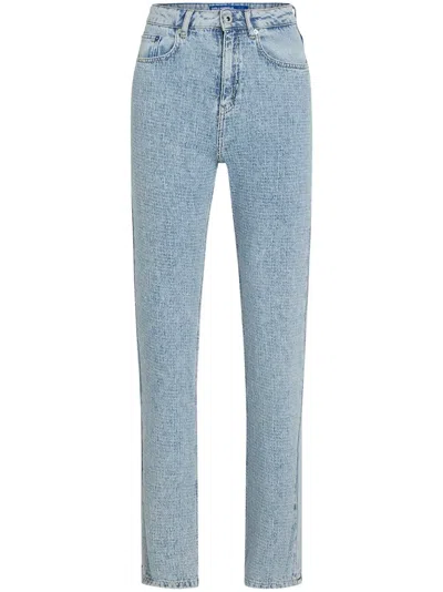 Karl Lagerfeld Jeans High-rise Bouclé Jeans In Blue