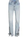 Karl Lagerfeld Jeans Halbhohe Straight-leg-jeans In Blau