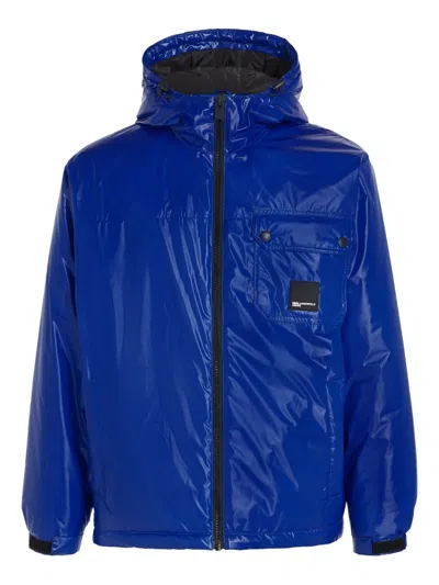 Karl Lagerfeld Jeans Hooded Jacket In Blue