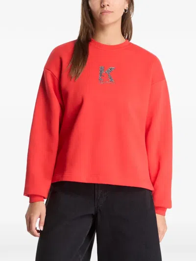 Karl Lagerfeld Jeans K Ogo-print Crew-neck Sweater In Multi