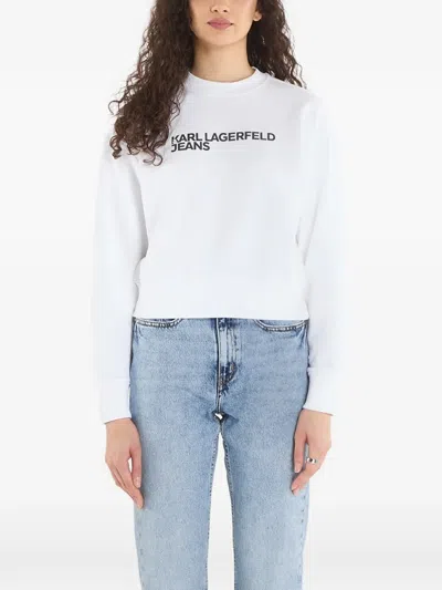 Karl Lagerfeld Jeans K/essential Logo-print Sweatshirt In White