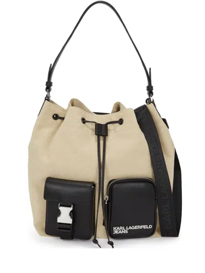 Karl Lagerfeld Jeans Klj Canvas Bucket Bag
