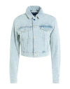 Karl Lagerfeld Jeans Klj Fitted Block Boucle Jacket Woman Denim Outerwear Blue Size L Organic Cotton In Blue