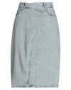 Karl Lagerfeld Jeans Klj Folded Midi Denim Skirt Woman Denim Skirt Blue Size Xl Organic Cotton