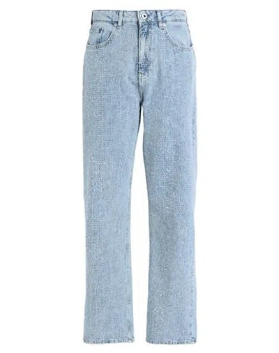 Karl Lagerfeld Jeans Klj Hr Straight Boucle Denim Woman Jeans Blue Size 31w-30l Organic Cotton
