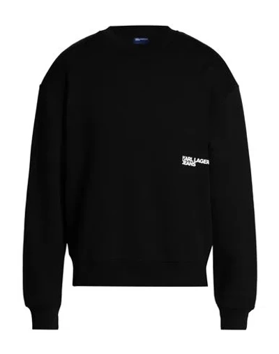 Karl Lagerfeld Jeans Klj Karl Sweat Man Sweatshirt Black Size Xl Organic Cotton, Polyester