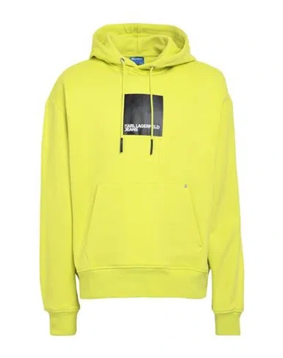 Karl Lagerfeld Jeans Logo-print Drawstring Hoodie In Green