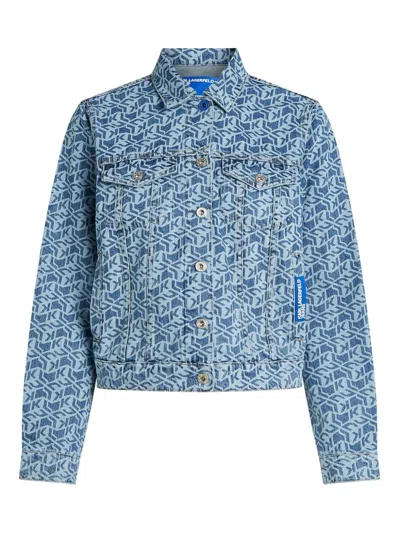 Karl Lagerfeld Jeans Klj Monogram Denim Jacket In Blue