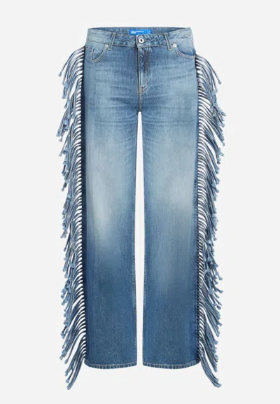 Karl Lagerfeld Jeans Klj Mr Relaxed Fringe Denim In Blue