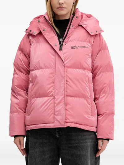 Karl Lagerfeld Jeans Klj Pearlized Puffer In Pink