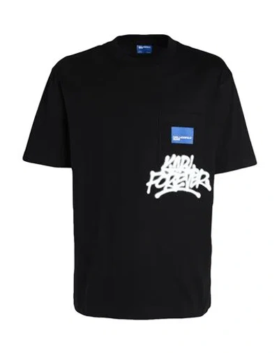 Karl Lagerfeld Jeans Klj Pocket Graffiti Tee Man T-shirt Black Size L Organic Cotton