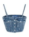 Karl Lagerfeld Jeans Klj Recycled Denim Top Woman Top Blue Size Xl Recycled Cotton In Blue