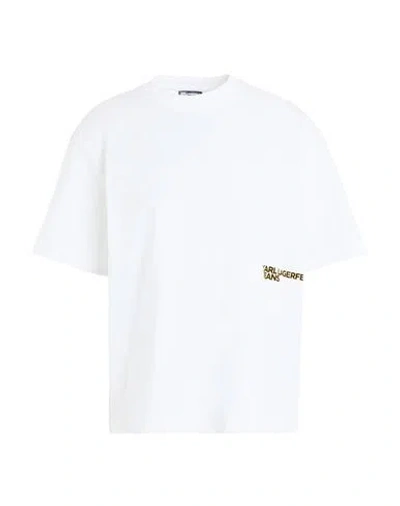 Karl Lagerfeld Jeans Klj Regular Karl Sslv Tee Woman T-shirt White Size Xl Organic Cotton