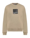 Karl Lagerfeld Jeans Klj Regular Logo Sweat Man Sweatshirt Beige Size Xl Organic Cotton, Recycled Po