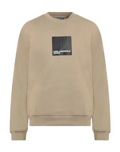 Karl Lagerfeld Jeans Klj Regular Logo Sweat Man Sweatshirt Beige Size Xl Organic Cotton, Recycled Po