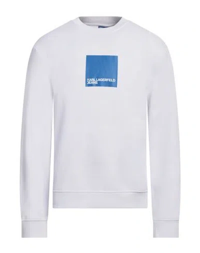 Karl Lagerfeld Jeans Klj Regular Logo Sweat Man Sweatshirt White Size Xl Organic Cotton, Recycled Po