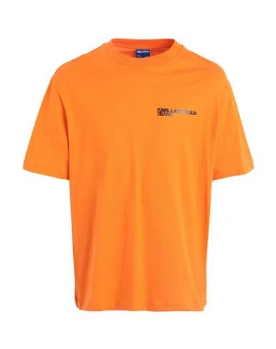 Karl Lagerfeld Jeans Klj Relaxed Box Logo Ssvl Tee Man T-shirt Orange Size S Organic Cotton