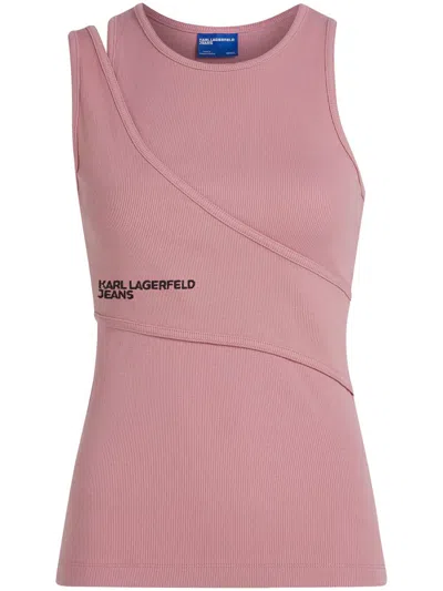 Karl Lagerfeld Jeans Layered-detail Top In Pink
