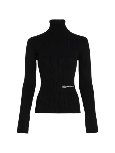 Karl Lagerfeld Jeans 경량 터틀넥 스웨터 In Animal Print
