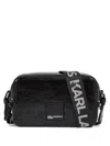 Karl Lagerfeld Jeans Logo-detail Camera Bag In Black