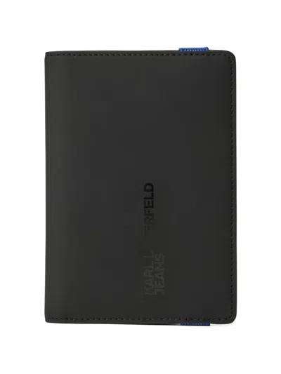 Karl Lagerfeld Jeans Logo-detail Elasticated Passport Case In Black