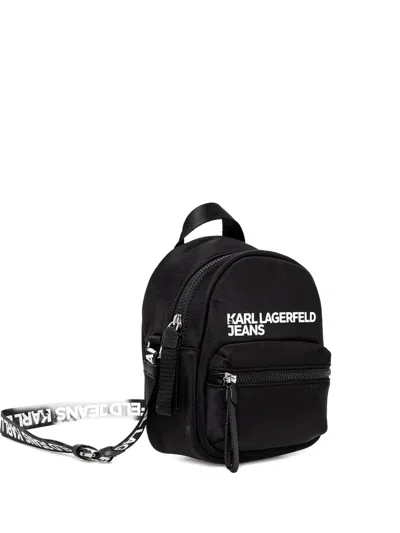 Karl Lagerfeld Jeans Logo-embossed Backpack In Black