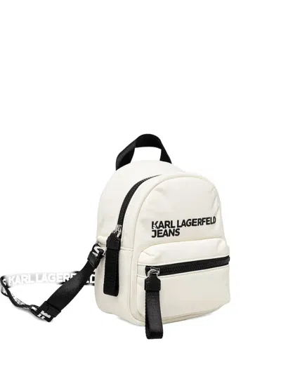 Karl Lagerfeld Jeans Logo-embossed Backpack In White