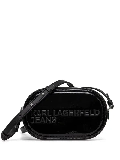 Karl Lagerfeld Jeans Logo-embossed Cross Body Bag In 黑色