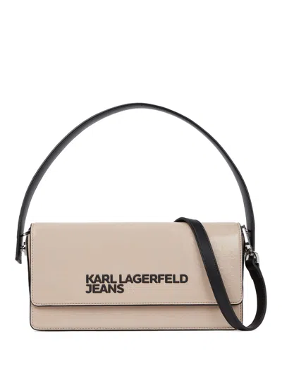 Karl Lagerfeld Jeans Logo-embossed Crossbody Bag In Neutrals