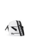 Karl Lagerfeld Jeans Logo-embossed Messenger Bag In White