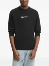 Karl Lagerfeld Jeans Logo-embroidered Crew-neck Sweater In Black