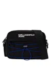 Karl Lagerfeld Jeans Logo-embroidered Crossbody Bag In Black
