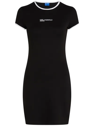 Karl Lagerfeld Jeans Kleid Mit Logo-stickerei In Schwarz