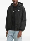 Karl Lagerfeld Jeans Logo-embroidered Hooded Jacket In Black