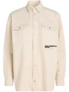 Karl Lagerfeld Jeans Logo-embroidered Organic Cotton Shirt In Neutrals