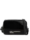 Karl Lagerfeld Jeans Logo-lettering Cross Body Bag In Black
