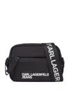 Karl Lagerfeld Jeans Logo Messenger Bag In Black