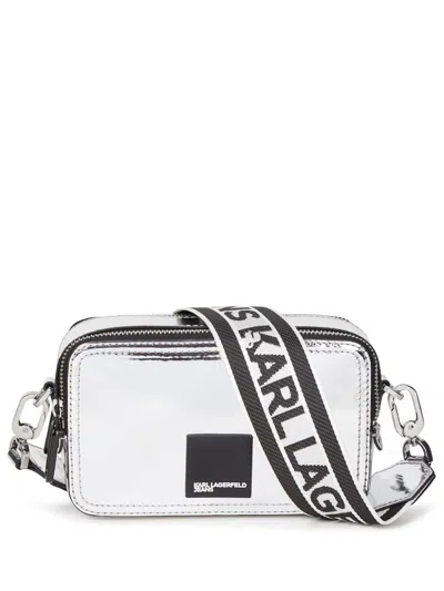 Karl Lagerfeld Jeans Logo-patch Camera Bag In 银色