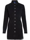 Karl Lagerfeld Jeans Logo-patch Denim Minidress In Black