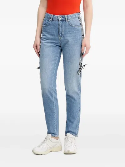 Karl Lagerfeld Jeans Logo-patch Jeans In Blue
