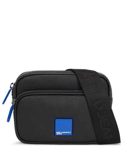 Karl Lagerfeld Jeans Kuriertasche Mit Logo-patch In Schwarz