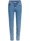 Karl Lagerfeld Jeans Logo-patch Mid-rise Tapered Jeans In Blue