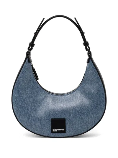 Karl Lagerfeld Jeans Logo-patch Shoulder Bag In Blue