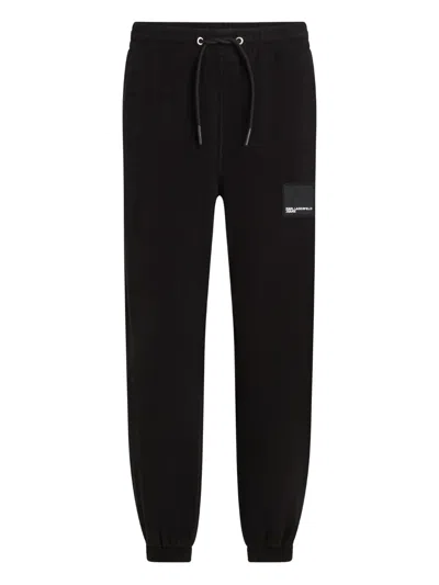 Karl Lagerfeld Jeans Logo-patch Track Pants In Black