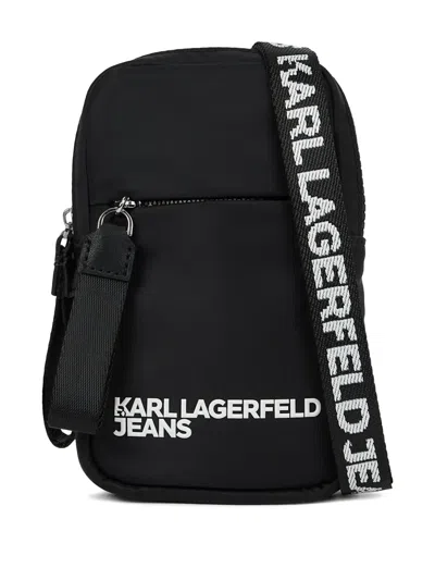 Karl Lagerfeld Jeans Logo Phone Pouch In Black