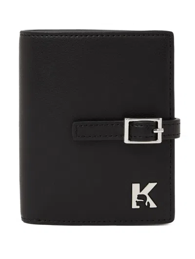 Karl Lagerfeld Jeans Logo-plaque Bifold Wallet In Black