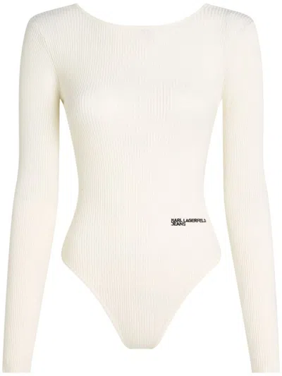 KARL LAGERFELD JEANS LOGO-PLAQUE BODYSUIT