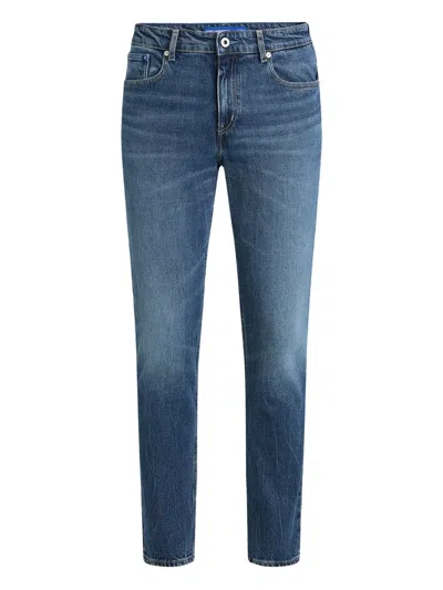 Karl Lagerfeld Jeans Logo-plaque Denim Jeans In Blue