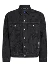 Karl Lagerfeld Jeans Logo-patch Denim Jacket In Black